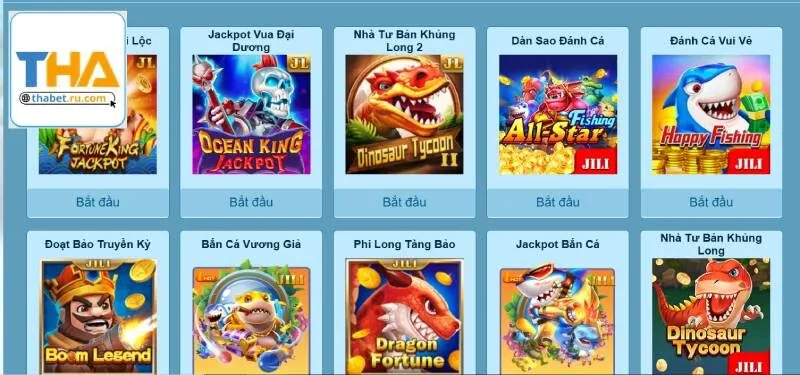 Kho game bắn cá đổi thưởng tại Thabet