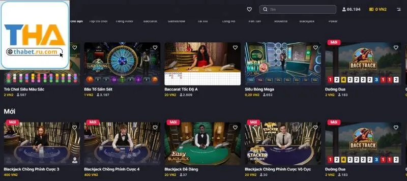 Sảnh casino live Thabet trực quan